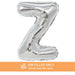 Silver Mylar ''Z'' Letter Balloon, 16" | 1 ct - Zurchers