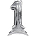 Air Filled Silver Number Self Standing Balloons 54" | 1 ct - Zurchers