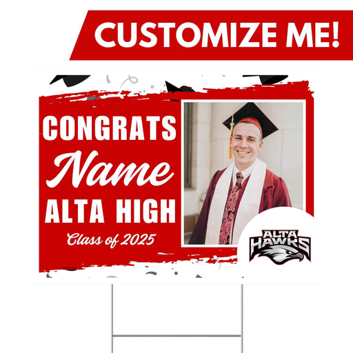 Alta High School Custom Grad Pic Yard Sign, 24" x 18" | 1 ct - Zurchers