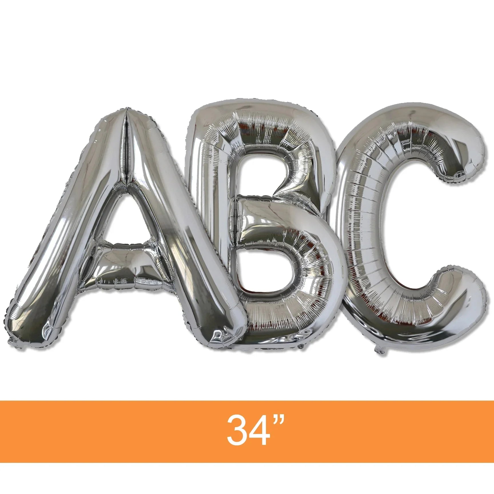 Silver Jumbo Letter Metallic Balloon 34