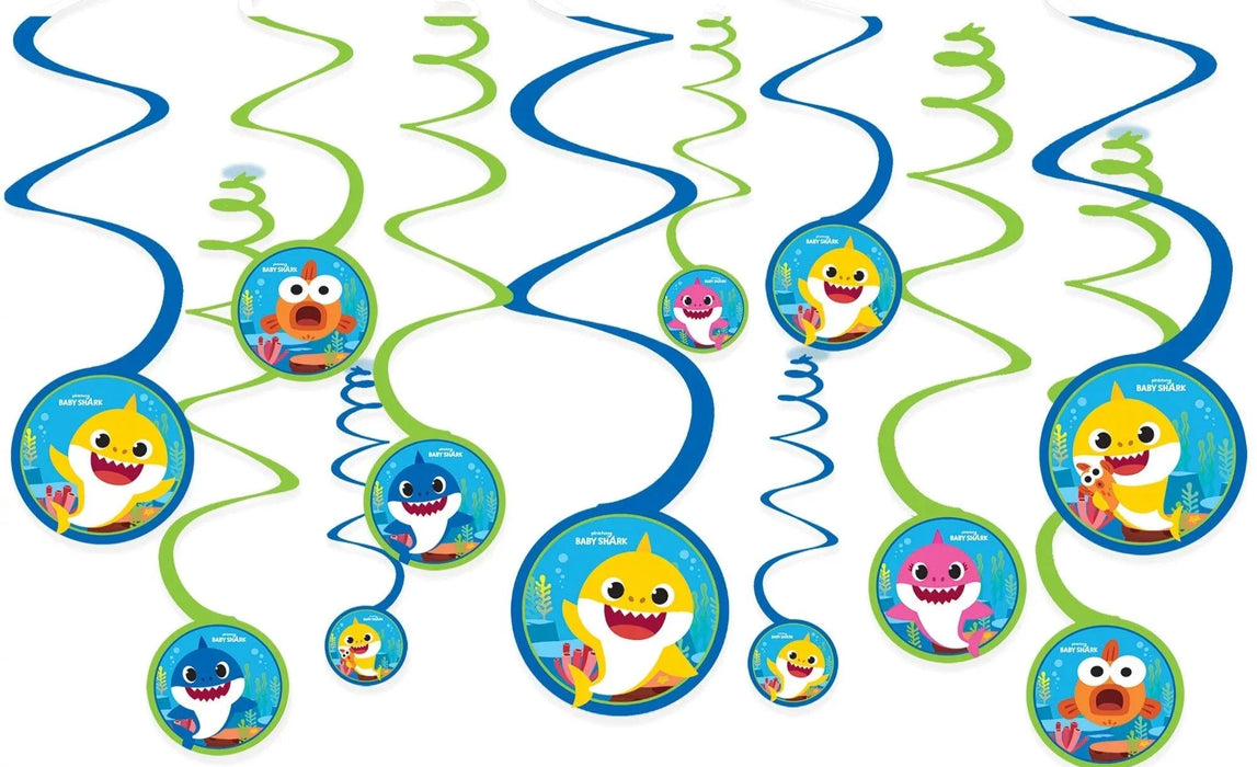 Baby Shark Swirl Decorations | 12pcs - Zurchers
