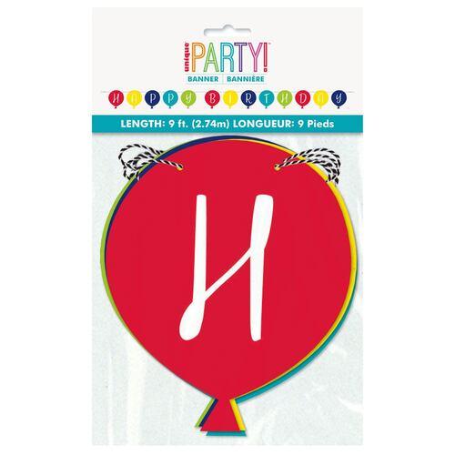 Balloon Birthday Banner 9' | 1ct - Zurchers