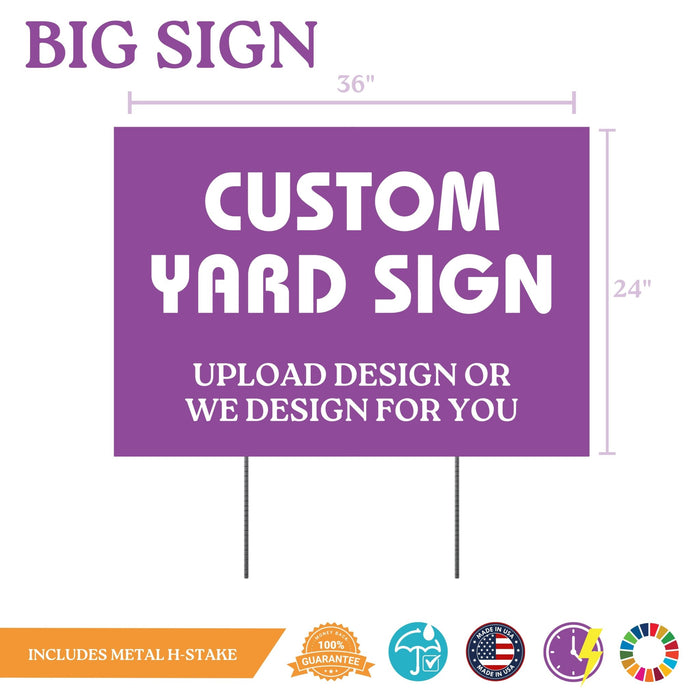 Custom Yard Sign With H Stake | 1 ct - Zurchers