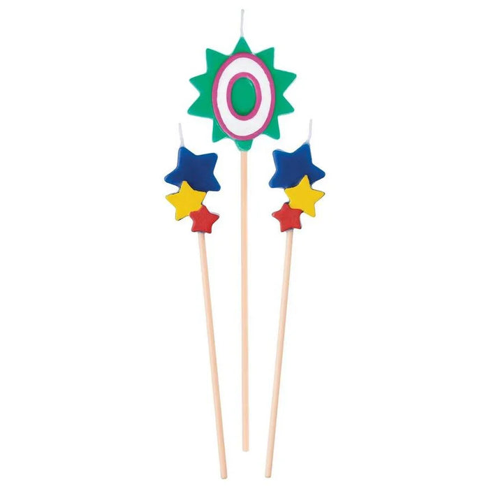 Birthday Cake Pick Candles 0 | 3pcs - Zurchers