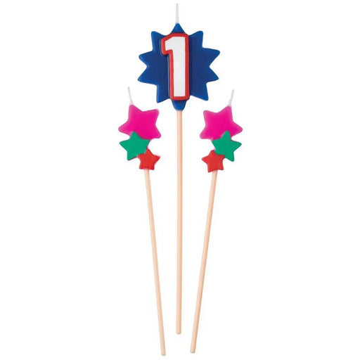 Birthday Cake Pick Candles 1 | 3pcs - Zurchers