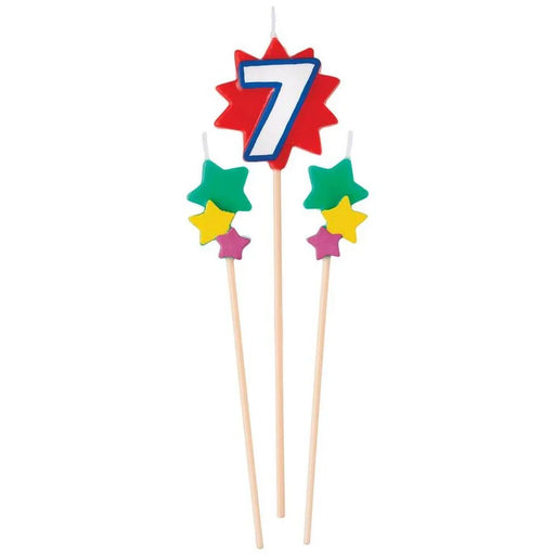 Birthday Cake Pick Candles 7 | 3pcs - Zurchers