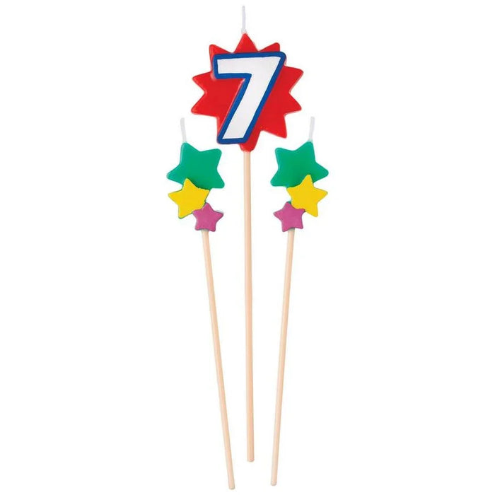 Birthday Cake Pick Candles 7 | 3pcs - Zurchers