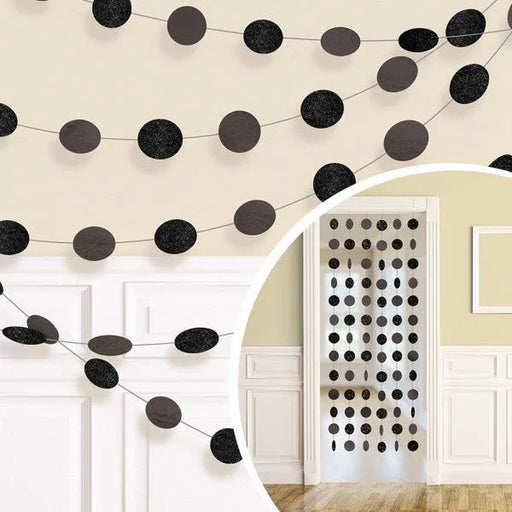 Black Glitter String Decorations | 6 ct - Zurchers