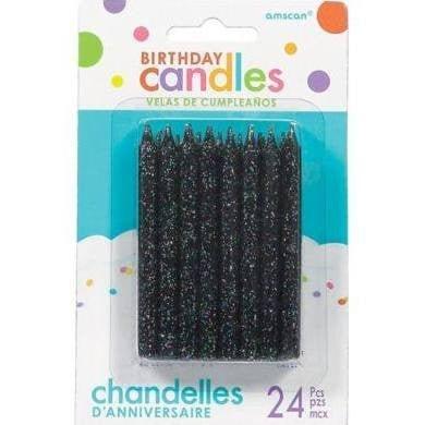 Black Glitter Candles | 24 ct - Zurchers