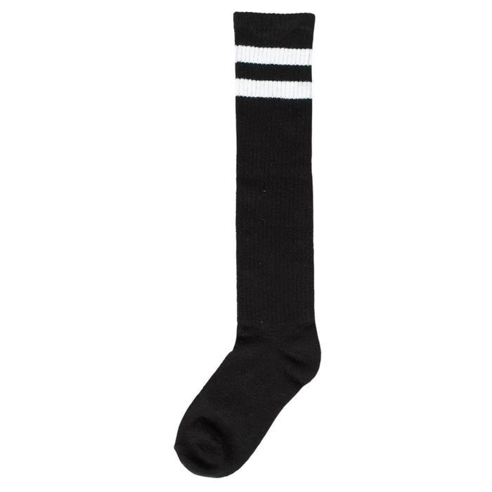 Black w/White Stripes Knee Socks | 1pr - Zurchers