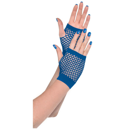 Blue Fishnet Gloves Short | 1 pr - Zurchers