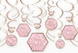 Blush Birthday Hanging Swirl Decorations | 12pc - Zurchers