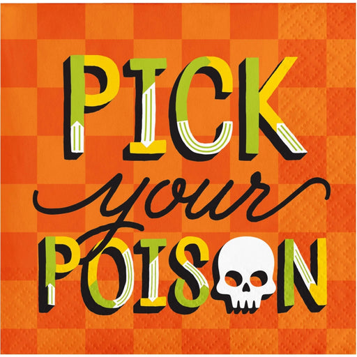 Halloween Retro Pick Your Poison Beverage Napkins | 16 ct - Zurchers
