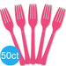 Bright Pink Heavy Duty Plastic Forks | 50ct - Zurchers