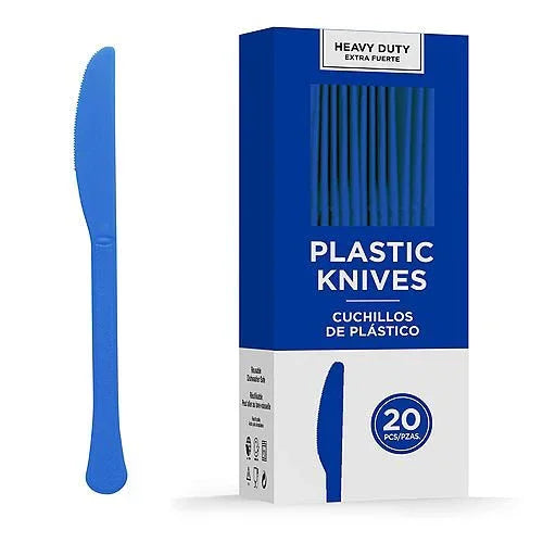 Bright Royal Blue Heavy Duty Plastic Knives | 20ct - Zurchers