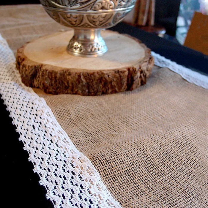 Burlap Jute & Lace Table Runner 12 1/2" x 108" | 1 ct - Zurchers