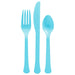 Caribbean Blue Plastic Assorted Cutlery | 24 pcs - Zurchers