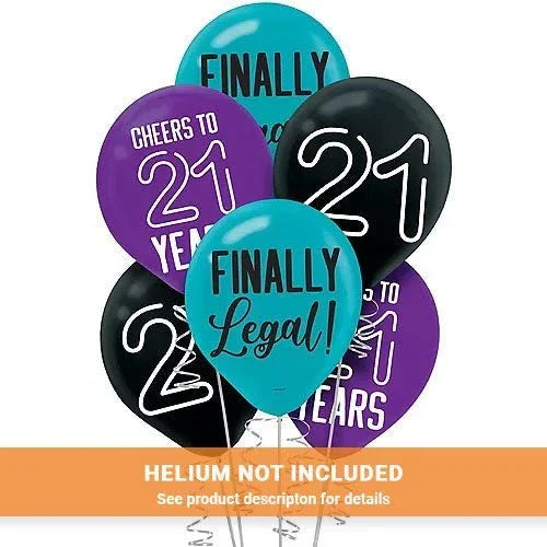 Finally 21 Latex Balloon Pack | 15 ct - Zurchers