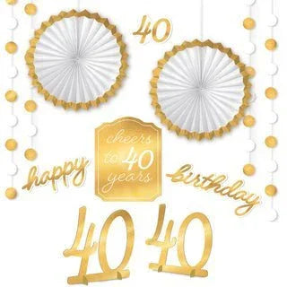 Golden Age 40th Birthday Swirl Decorating Kit | 1ct - Zurchers