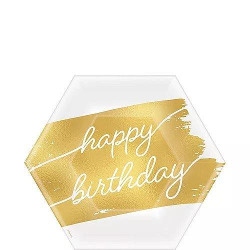 Golden Age Birthday Hexagon 7" Paper Plates 8 pk | 1ct - Zurchers