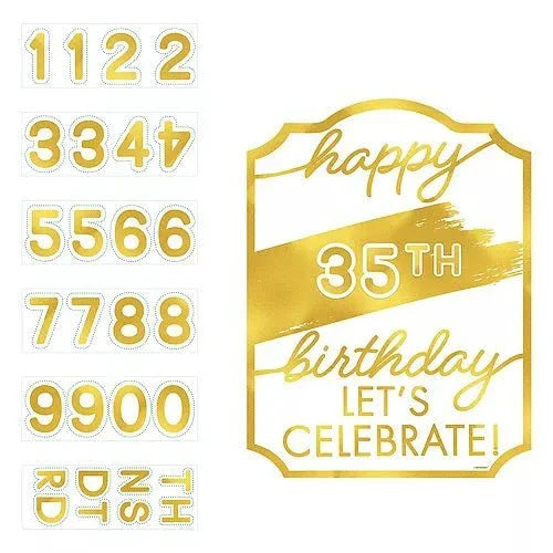 Golden Age Happy Birthday Cardboard Easel Sign | 1ct - Zurchers