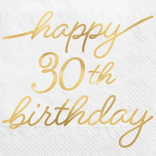 Golden Age 30th Birthday Beverage Napkins 16pk | 1ct - Zurchers