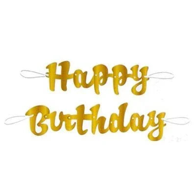 Gold Script Happy Birthday Letter Banner | 1ct - Zurchers