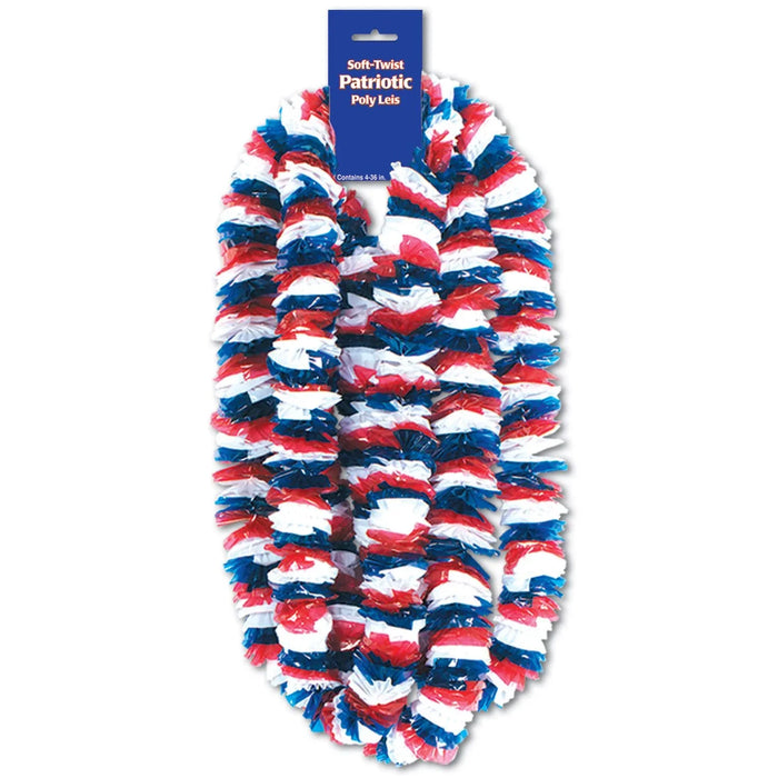Patriotic Tricolor Party Leis 4pk | 1ct - Zurchers