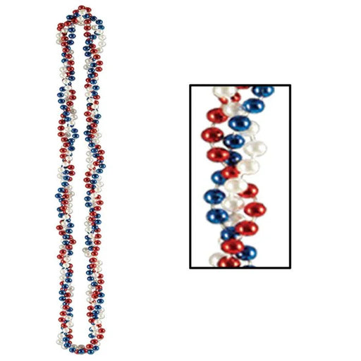 Patriotic Red, Silver, & Blue Braided Beads | 1ct - Zurchers