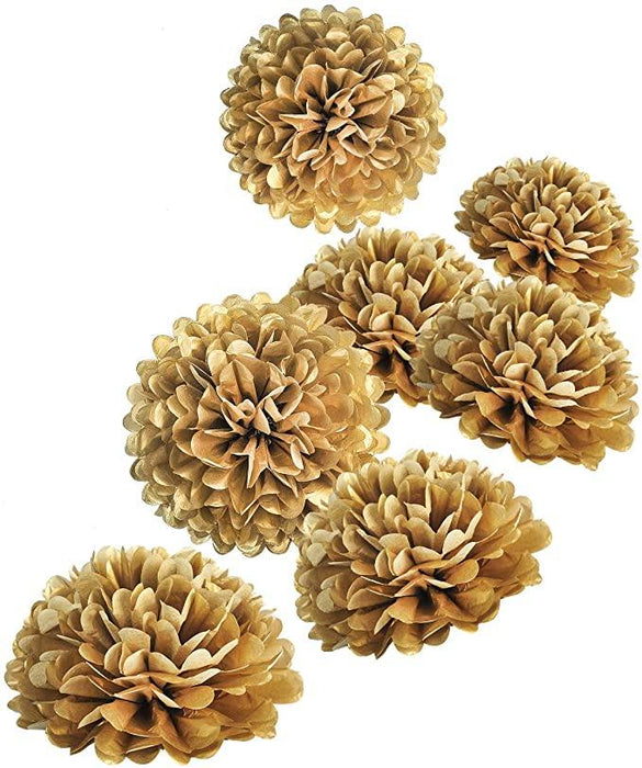 Scallop Shaped Gold Metallic Tissue Flowers 2pcs | 1ct - Zurchers
