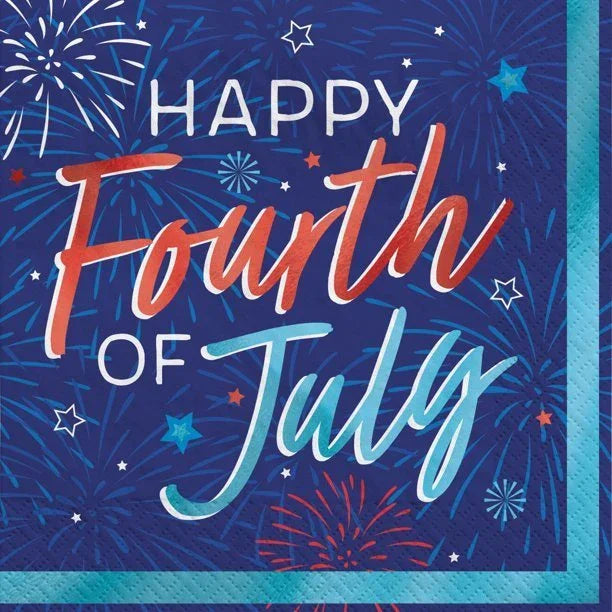 Patriotic Fourth of July Beverage Napkins 16pk | 1ct - Zurchers