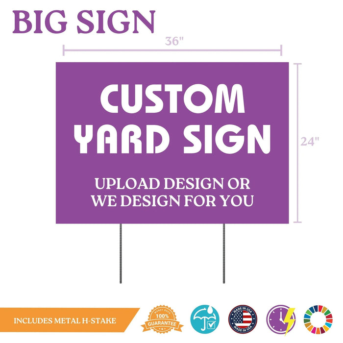 Custom Yard Sign With H Stake | 1 ct - Zurchers