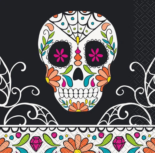 Day of the Dead Skull Beverage Napkins | 24ct - Zurchers