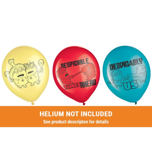 12" Despicable Me Latex Balloon Pack | 6 ct - Zurchers