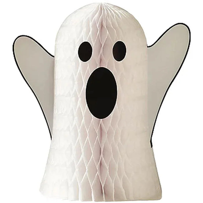 Family Friendly Ghost Honeycomb Tissue Paper Centerpiece, 12.6in x 13.5in | 1ct - Zurchers
