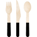 Wood Assorted Black Cutlery 6.5" | 24 ct - Zurchers