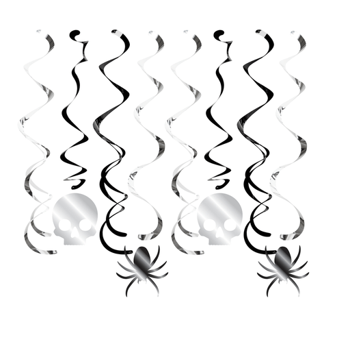 Halloween Skulls & Spiders Dizzy Danglers | 8pcs - Zurchers