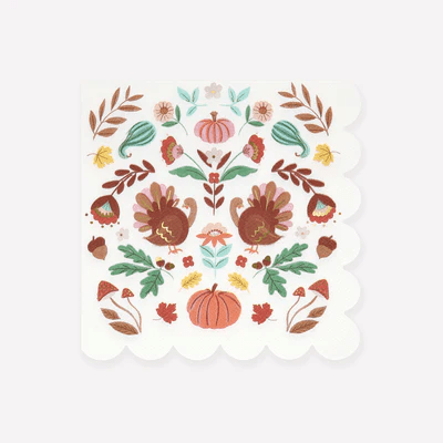 Folk Fall Large Napkins | 1ct - Zurchers
