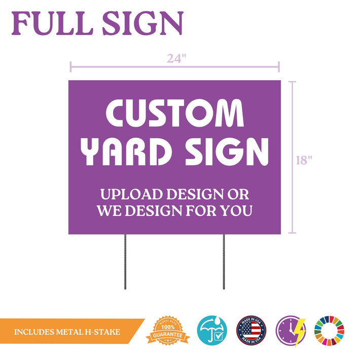 Custom Yard Sign With H Stake | 1 ct - Zurchers