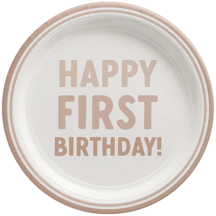 Gender Neutral First Birthday Plates 9" | 8 ct - Zurchers