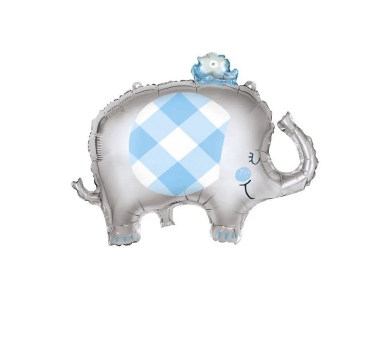 Giant Floral Blue Elephant Mylar Foil Balloon 29" | 1ct - Zurchers