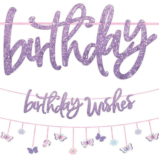 Glitter Birthday Wishes Flutter Banners | 2ct - Zurchers