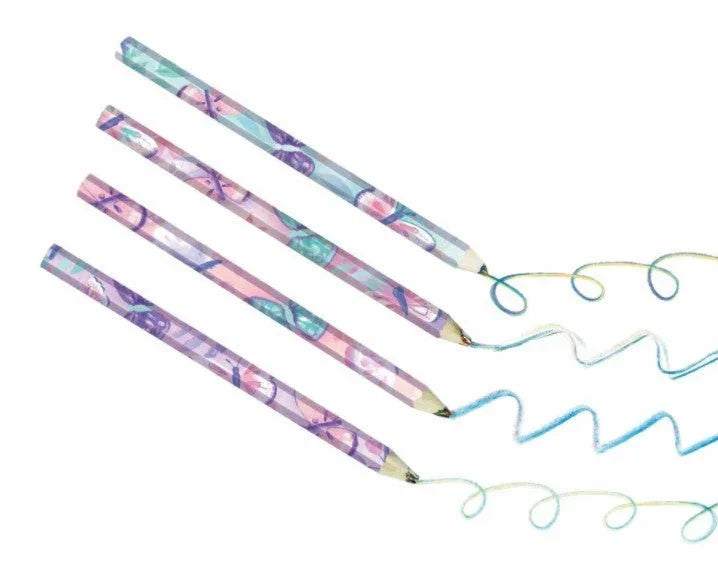 Glitter Flutter Multi - Colored Pencils | 4ct - Zurchers