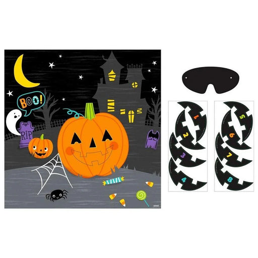 Halloween Pin the Smile on the Jack - o' - Lantern Halloween Game for 8, | 13pc - Zurchers