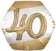 Golden Age Happy 40th Birthday Hexagonal Supershape Balloon, 30" | 1ct - Zurchers