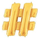 Gold foil balloon shaped like the letter #.
