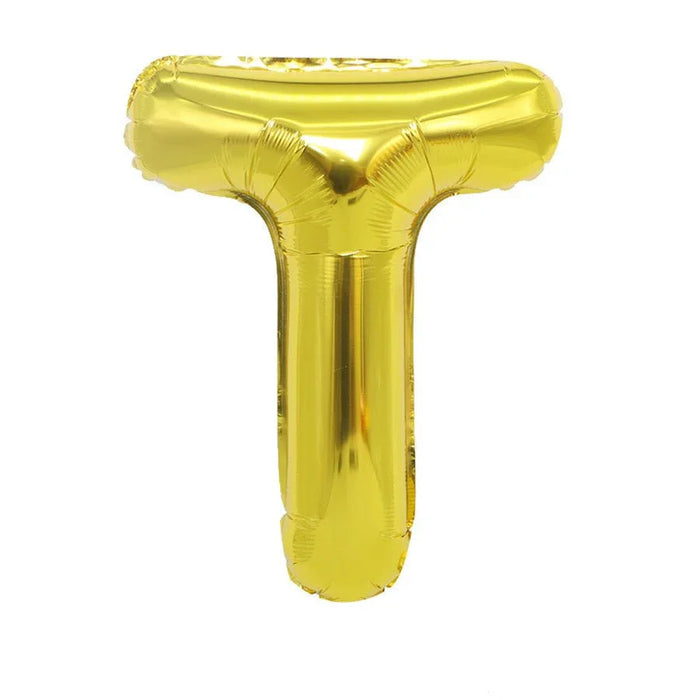 Air Filled Gold Mylar Letter Balloon, 16" | 1 ct - Zurchers