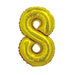 Air Filled Gold Number Balloons 16" | 1 ct - Zurchers