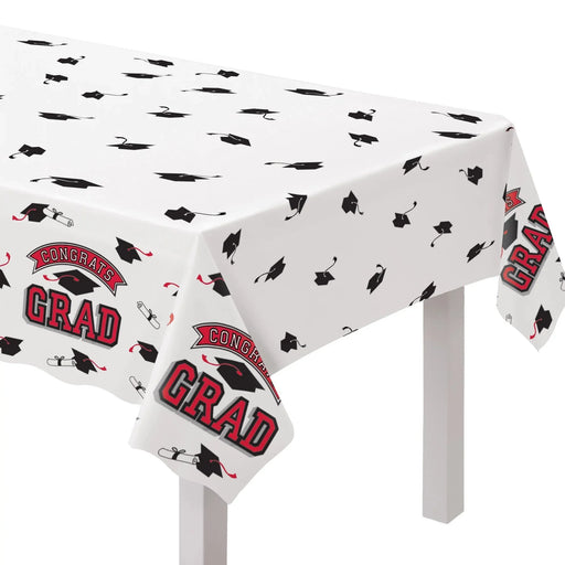 Graduation True To Your School Red Table Cover 54" x 102" | 1ct - Zurchers