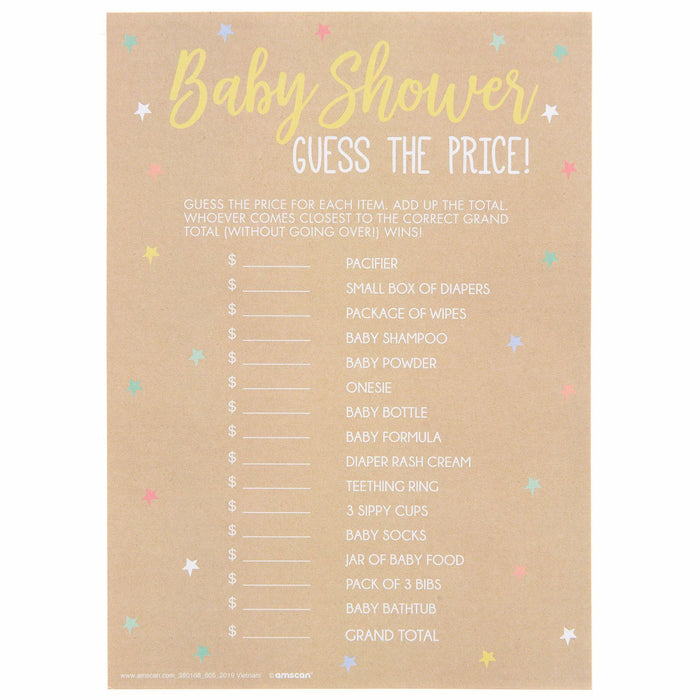 Guess The Price Baby Shower Game | 24pcs - Zurchers